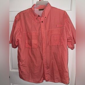 Men's Coral Button Down Casual Shirt